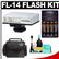 Olympus Pen FL-14 Electronic Flash for Micro Four Thirds with Batteries & Charger + Case + Cleaning Kit