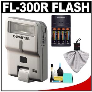 Olympus PEN FL-300R Electronic Flash for Micro 4/3 PEN & OM-D Digital Cameras with Batteries & Charger + Cleaning Kit - Digital Cameras and Accessories - Hip Lens.com