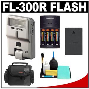 Olympus PEN FL-300R Electronic Flash for Micro 4/3 PEN & OM-D Digital Cameras with Batteries & Charger + Case + BLS-1/BLS-5 Battery + Accessory Kit - Digital Cameras and Accessories - Hip Lens.com