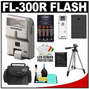 Olympus PEN FL-300R Electronic Flash for Micro 4/3 PEN & OM-D Digital Cameras with Batteries & Charger + Case + Tripod + BLS-1/BLS-5 Battery + Accessory Kit - Digital Cameras and Accessories - Hip Lens.com