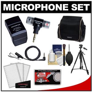 Olympus SEMA-1 ME-51S External Microphone Set with Adapter for the Pen Micro Cameras with Cleaning Kit - Digital Cameras and Accessories - Hip Lens.com