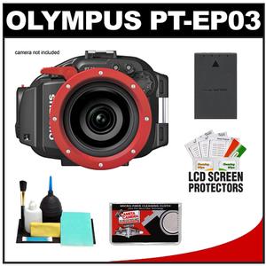 Olympus PT-EP03 Waterproof / Underwater Housing Case for PEN E-PL2 Digital Camera with Battery + Accessory Kit - Digital Cameras and Accessories - Hip Lens.com