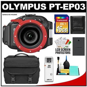 Olympus PT-EP03 Waterproof / Underwater Housing Case for PEN E-PL2 Digital Camera with 16GB Card + Battery + Case + Accessory Kit - Digital Cameras and Accessories - Hip Lens.com