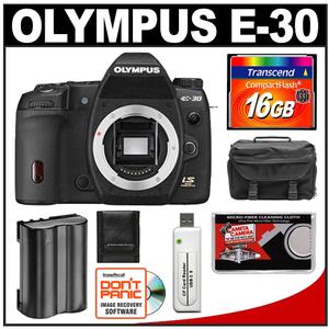 Olympus E-30 Digital SLR Camera - Refurbished with 16GB Card + Case + Battery + Accessory Kit - Digital Cameras and Accessories - Hip Lens.com