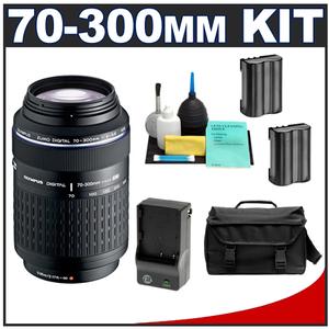 Olympus Zuiko 70-300mm f/4.0-5.6 Digital ED Zoom Lens with Case + (2) BLM-1 Batteries & Charger + Cleaning Kit - Digital Cameras and Accessories - Hip Lens.com