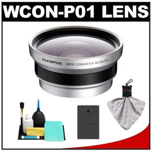Olympus WCON-P01 Wide Converter for M.Zuiko 14-42mm II Lens (Silver) with BLS-1/BLS-5 Battery + Cleaning Accessory Kit - Digital Cameras and Accessories - Hip Lens.com