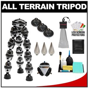 Polaroid All-Terrain Flexible Tripod & Case with 4 Interchangeable Leg Tips (Standard  Magnetic  Spike  Suctions Tips) + Accessory Kit - Digital Cameras and Accessories - Hip Lens.com