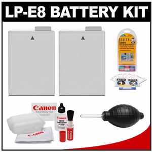 Power2000 ACD-314 Rechargeable Battery for Canon LP-E8 (2x) with LCD Protectors + Accessory Kit for Rebel  T2i  T3i & T4i Digital SLR Camera - Digital Cameras and Accessories - Hip Lens.com