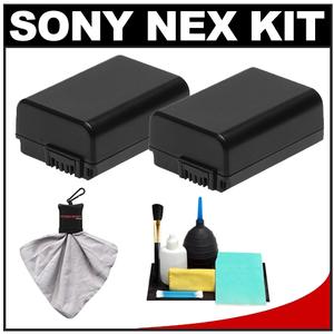 Power2000 ACD-772 Battery for Sony NP-FW50 for NEX-3  NEX-5 & NEX-C3 Digital Camera (x2) with Cleaning Kit - Digital Cameras and Accessories - Hip Lens.com