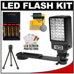 Power2000 Deluxe LED Digital Video Camcorder Light with Bracket with Batteries & Charger + Accessory Kit - Digital Cameras and Accessories - Hip Lens.com