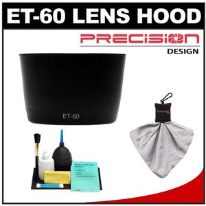 Precision Design ET-60 Lens Hood for Canon 75-300mm III  III USM  55-250mm IS with Cleaning Kit - Digital Cameras and Accessories - Hip Lens.com