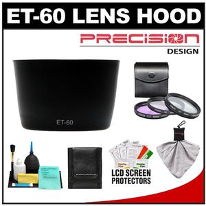 Precision Design ET-60 Lens Hood for Canon 75-300mm III  III USM  55-250mm IS with 3 (UV/FLD/CPL) Filter Set + Accessory Kit - Digital Cameras and Accessories - Hip Lens.com