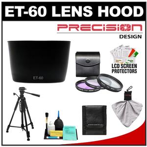 Precision Design ET-60 Lens Hood for Canon 75-300mm III  III USM  55-250mm IS with 3 (UV/FLD/CPL) Filter Set + Tripod + Accessory Kit - Digital Cameras and Accessories - Hip Lens.com