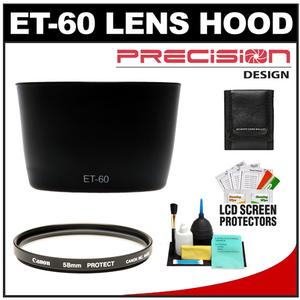 Precision Design ET-60 Lens Hood for Canon 75-300mm III  III USM  55-250mm IS with Canon 58mm Filter + Accessory Kit - Digital Cameras and Accessories - Hip Lens.com