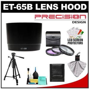 Precision Design ET-65B Lens Hood Canon for 70-300mm IS USM  70-300mm DO IS USM with 3 (UV/FLD/CPL) Filter Set + Tripod + Accessory Kit - Digital Cameras and Accessories - Hip Lens.com