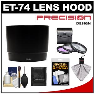 Precision Design ET-74 Lens Hood for Canon EF 70-200mm f/4 L IS USM  70-200mm f/4 L USM with 3 (UV/FLD/CPL) Filter Set + Accessory Kit - Digital Cameras and Accessories - Hip Lens.com