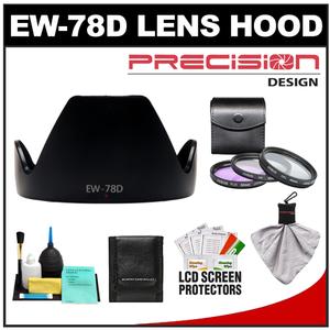 Precision Design EW-78D Lens Hood for Canon EF 28-200mm & EF-S 18-200mm IS USM with 3 (UV/FLD/CPL) Filter Set + Accessory Kit - Digital Cameras and Accessories - Hip Lens.com