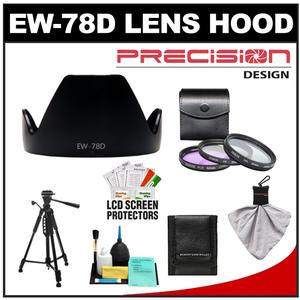 Precision Design EW-78D Lens Hood for Canon EF 28-200mm & EF-S 18-200mm IS USM with 3 (UV/FLD/CPL) Filter Set + Tripod + Accessory Kit - Digital Cameras and Accessories - Hip Lens.com