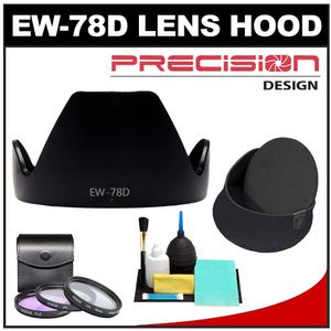 Precision Design EW-78D Lens Hood for Canon EF 28-200mm & EF-S 18-200mm IS USM with 3 (UV/FLD/CPL) Filter Set + Lenscoat Cap + Accessory Kit - Digital Cameras and Accessories - Hip Lens.com