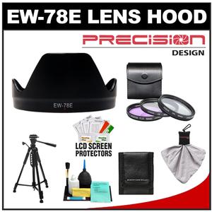 Precision Design EW-78E Lens Hood for Canon EF-S 15-85mm f/3.5-5.6 IS USM with 3 (UV/FLD/CPL) Filter Set + Tripod + Accessory Kit - Digital Cameras and Accessories - Hip Lens.com