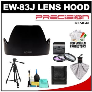 Precision Design EW-83J Lens Hood for the Canon EF-S 17-55mm f/2.8 IS with 3 (UV/FLD/CPL) Filter Set + Tripod + Accessory Kit - Digital Cameras and Accessories - Hip Lens.com