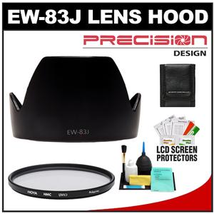 Precision Design EW-83J Lens Hood for the Canon EF-S 17-55mm f/2.8 IS with Hoya 77mm UV HMC Filter + Accessory Kit - Digital Cameras and Accessories - Hip Lens.com