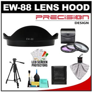 Precision Design EW-88 Lens Hood for Canon EF 16-35mm f/2.8 II USM with 3 (UV/FLD/CPL) Filter Set + Tripod + Accessory Kit - Digital Cameras and Accessories - Hip Lens.com