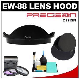 Precision Design EW-88 Lens Hood for Canon EF 16-35mm f/2.8 II USM with 3 (UV/FLD/CPL) Filter Set + Lenscoat Cap + Accessory Kit - Digital Cameras and Accessories - Hip Lens.com