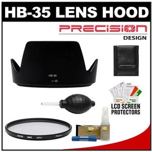 Precision Design HB-35 Lens Hood for Nikon 18-200mm G VR II DX AF-S with Hoya 72mm UV HMC Filter + Accessory Kit - Digital Cameras and Accessories - Hip Lens.com
