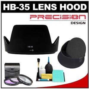 Precision Design HB-35 Lens Hood for Nikon 18-200mm G VR II DX AF-S with 3 (UV/FLD/CPL) Filter Set + Lenscoat Cap + Accessory Kit - Digital Cameras and Accessories - Hip Lens.com