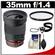 Rokinon 35mm f/1.4 Aspherical Automatic Wide Angle Manual Focus Lens (for Nikon Cameras) with Filter + Capkeeper + Cleaning Kit