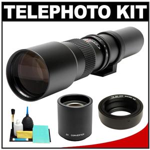 Rokinon 500mm f/8 Telephoto Lens & 2x Teleconverter with Cleaning Kit for Olympus Pen & Panasonic Micro 4/3 Digital SLR Cameras - Digital Cameras and Accessories - Hip Lens.com
