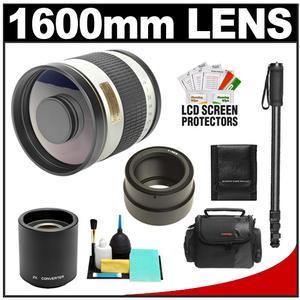 Rokinon 800mm f/8 Mirror Lens & 2x Teleconverter with Case + Monopod + Accessory Kit for Sony Alpha NEX Digital Cameras - Digital Cameras and Accessories - Hip Lens.com