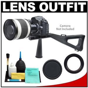 Rokinon 500mm f/6.3 Mirror Lens & 2x Teleconverter with Stedi-Stock Shoulder Brace + Accessory Kit for Sony Alpha Digital SLR Cameras - Digital Cameras and Accessories - Hip Lens.com