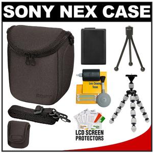 Sony LCS-BBF Soft Digital Camera Case for NEX Digital Cameras (Black) with NP-FW50 Battery + GP-22 Gripster Tripod + Accessory Kit - Digital Cameras and Accessories - Hip Lens.com