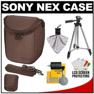 Sony LCS-BBF Soft Digital Camera Case for NEX Digital Cameras (Brown) with Tripod + Accessory Kit - Digital Cameras and Accessories - Hip Lens.com