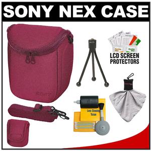 Sony LCS-BBF Soft Digital Camera Case for NEX Digital Cameras (Pink) with Accessory Kit - Digital Cameras and Accessories - Hip Lens.com