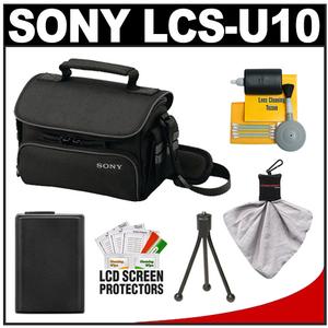 Sony LCS-U10 Small Carrying Case for Handycam  Cyber-Shot  NEX Digital Camera (Black) with Battery + Accessory Kit - Digital Cameras and Accessories - Hip Lens.com