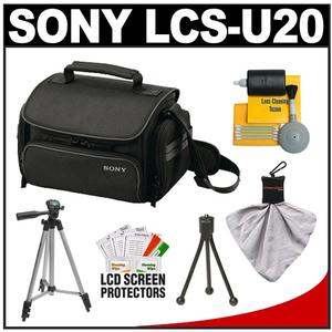Sony LCS-U20 Medium Carrying Case for Handycam  Cyber-Shot  NEX Digital Camera (Black) with Tripod + Accessory Kit - Digital Cameras and Accessories - Hip Lens.com