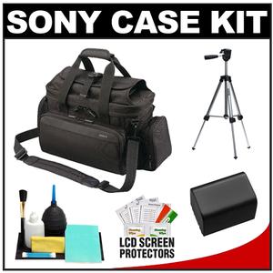 Sony Handycam LCS-VCD Soft Camcorder Case (Black) with NP-FV70 Battery + Tripod + Accessory Kit - Digital Cameras and Accessories - Hip Lens.com