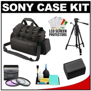 Sony Handycam LCS-VCD Soft Camcorder Case (Black) with NP-FV70 Battery + 57Ã¢â‚¬? Tripod + 3 67mm UV/FLD/CPL Filters + Accessory Kit - Digital Cameras and Accessories - Hip Lens.com
