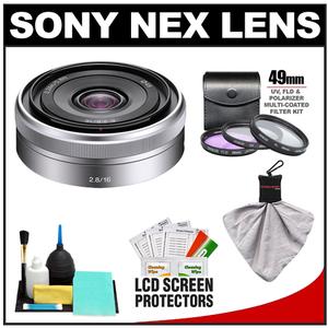 Sony Alpha NEX E-Mount E 16mm f/2.8 Lens with 3 UV/FLD/PL Filters + Cleaning Kit - Digital Cameras and Accessories - Hip Lens.com