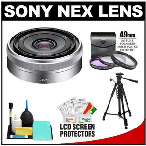 Sony Alpha NEX E-Mount E 16mm f/2.8 Lens with Tripod + 3 UV/FLD/PL Filters + Accessory Kit - Digital Cameras and Accessories - Hip Lens.com