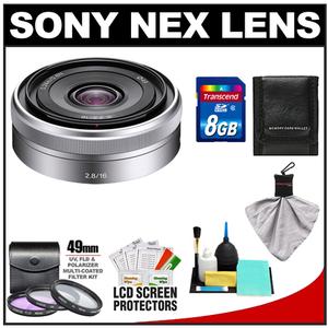 Sony Alpha NEX E-Mount E 16mm f/2.8 Lens with 8GB Card + 3 UV/FLD/PL Filters + Accessory Kit - Digital Cameras and Accessories - Hip Lens.com