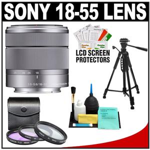 Sony Alpha NEX E-Mount E 18-55mm f/3.5-5.6 OSS Zoom Lens with Tripod + 3 UV/FLD/PL Filters + Accessory Kit - Digital Cameras and Accessories - Hip Lens.com