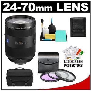 Sony Alpha 24-70mm f/2.8 ZA SSM Zoom Lens with 3 (UV/FLD/CPL) Filter Set + Case + Cleaning Accessory Kit - Digital Cameras and Accessories - Hip Lens.com