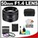 Sony Alpha 50mm f/1.4 Lens with 3 (UV/FLD/CPL) Filter Set + Case + Cleaning Accessory Kit