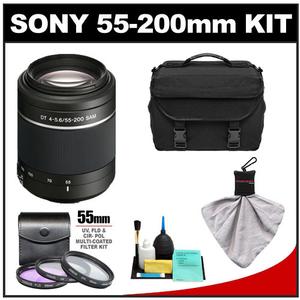 Sony Alpha DT 55-200mm f/4-5.6 SAM Zoom Lens with Case + 3 UV/FLD/CPL Filter Set + Cleaning Kit - Digital Cameras and Accessories - Hip Lens.com
