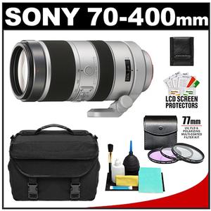 Sony Alpha 70-400mm f/4.0-5.6 G SSM Zoom Lens with 3 (UV/FLD/CPL) Filter Set + Case + Cleaning Accessory Kit - Digital Cameras and Accessories - Hip Lens.com