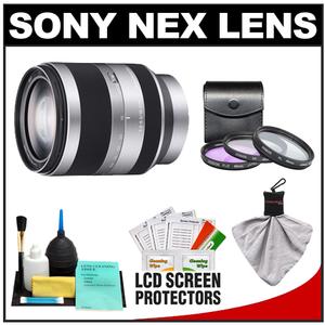 Sony Alpha NEX E-Mount E 18-200mm f/3.5-6.3 OSS Zoom Lens with 3 UV/FLD/CPL Filters + Cleaning Kit - Digital Cameras and Accessories - Hip Lens.com